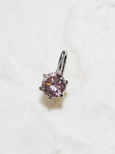 ◇ K18WG 天然ピンクダイヤモンド 0.1ctのペンダントトップ